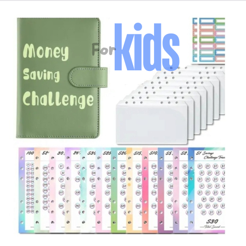 Kids Money Saving Challenge in Olive Green