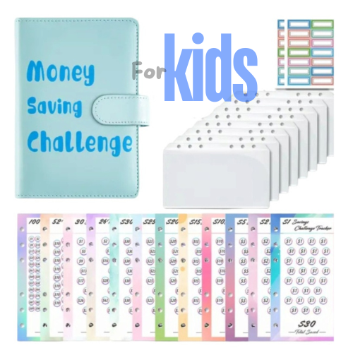 Kids Money Saving Challenge in Blue