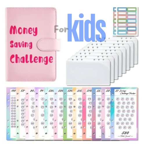 Kids Money Saving Challenge in Pink