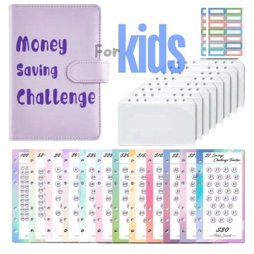 Kids Money Saving Challenge in Purple