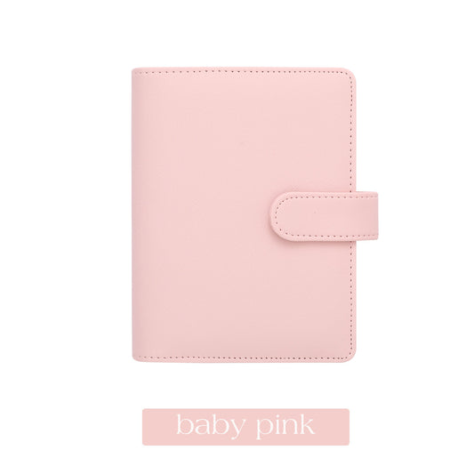 A6 Saffiano Luxe Budget Binder in Baby Pink