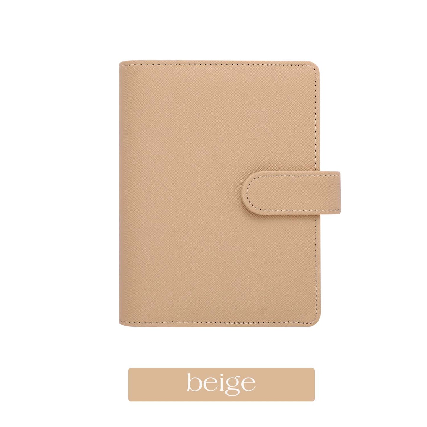 A6 Saffiano Luxe Budget Binder in Beige