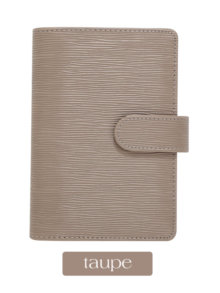 A6 Saffiano Budget Binder in Taupe