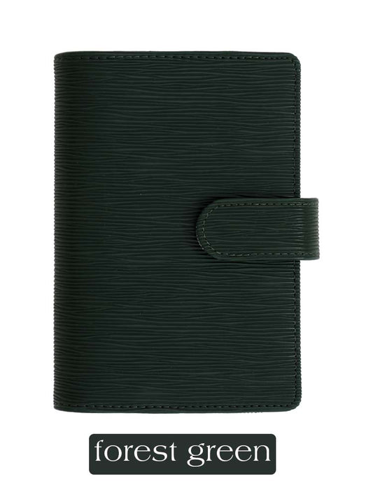 A6 Saffiano Epi Budget Binder in Forest Green