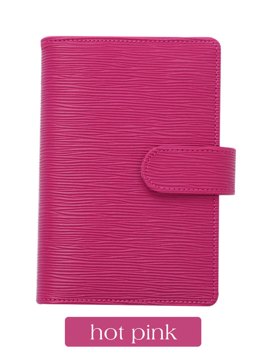 A6 Saffiano Epi Budget Binder in Hot Pink