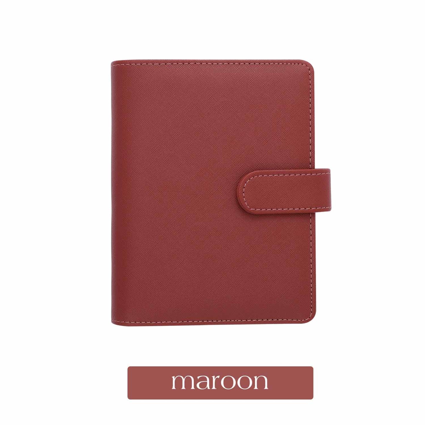 A6 Saffiano Luxe Budget Binder in Maroon