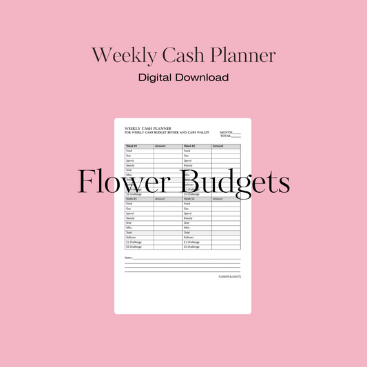 Weekly Cash Planning- Prefilled Version (Digital Download)