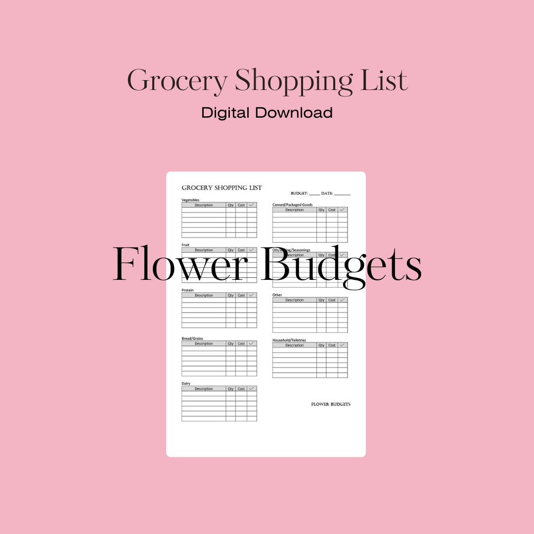 Grocery Shopping List (Digital Download)