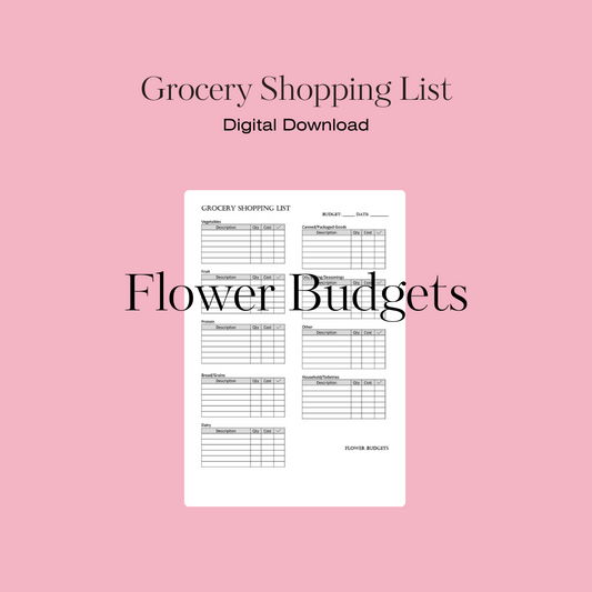 Grocery Shopping List (Digital Download)