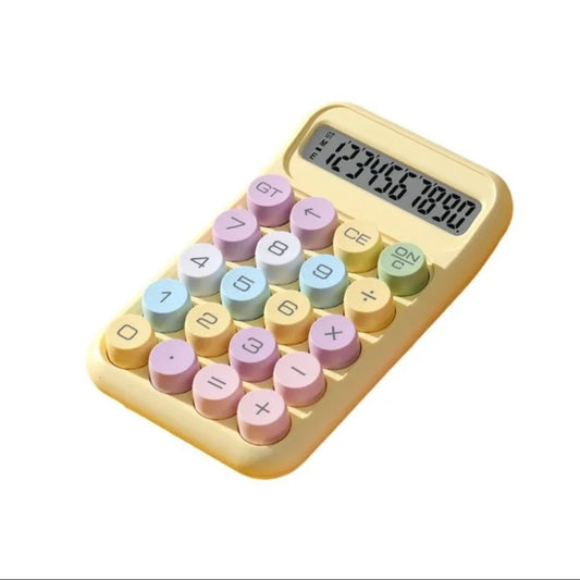 Mechanical Push Button Calculator in Pastel Colors