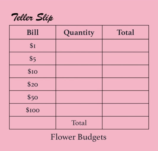 Flower Budgets Teller Slip Sticky Notes