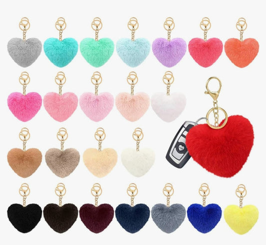 Heart Puff Keychain/Binder Accessory