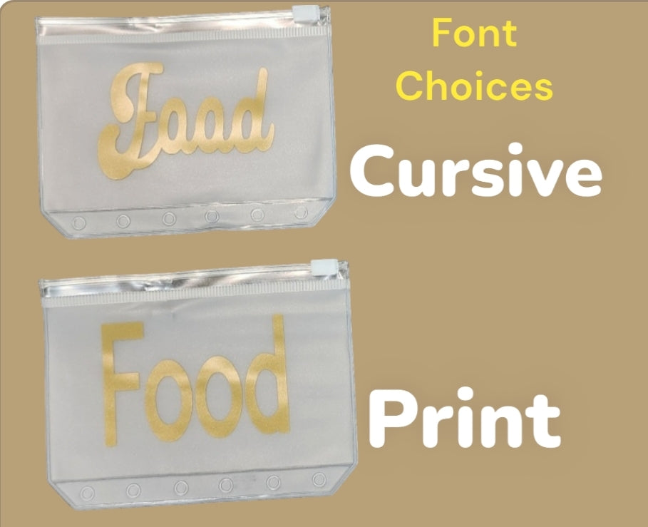 A7 Printed Cash Envelopes in Gold (Cursive or Print)