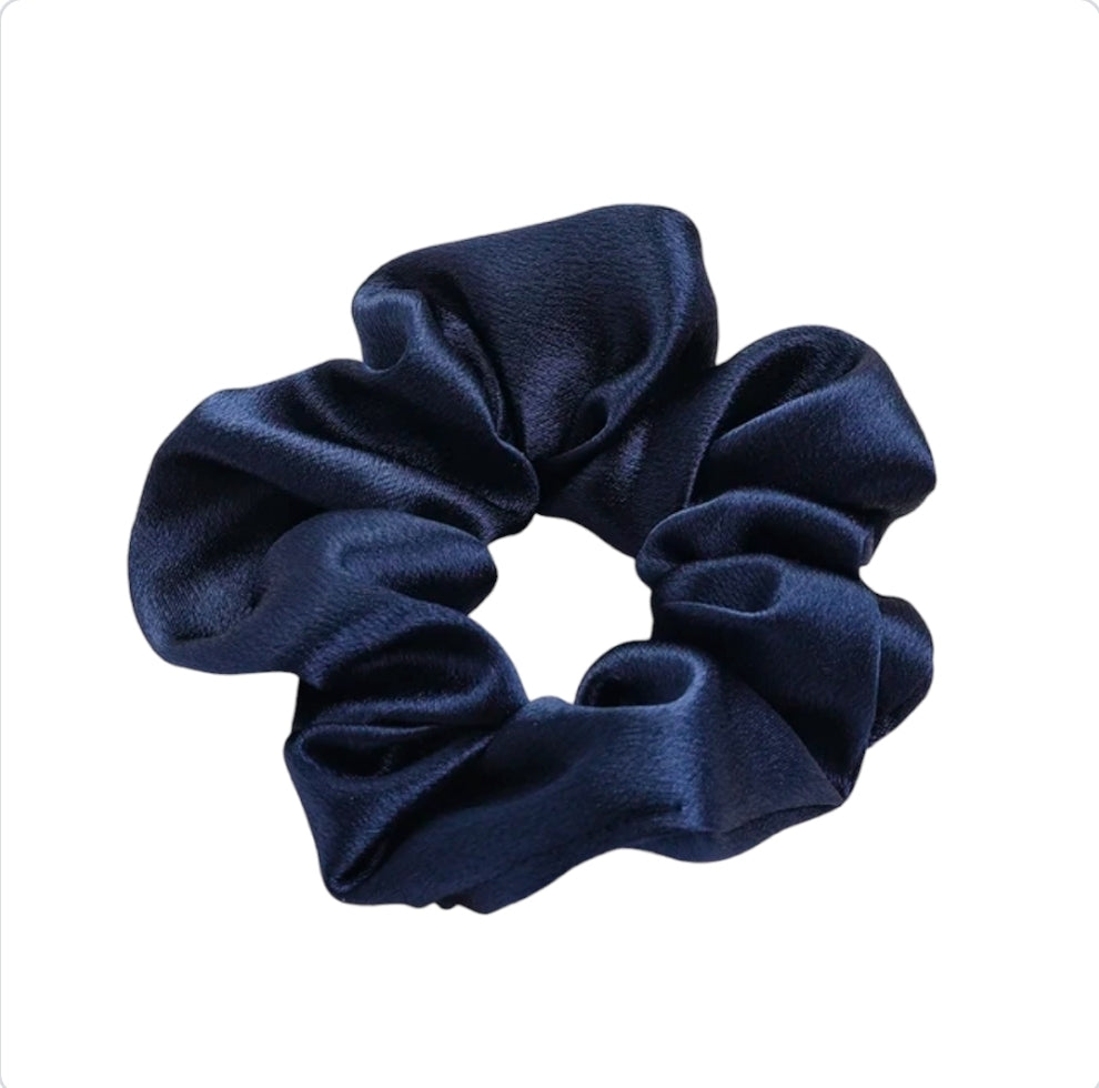 Satin Scrunchie in Navy Blue