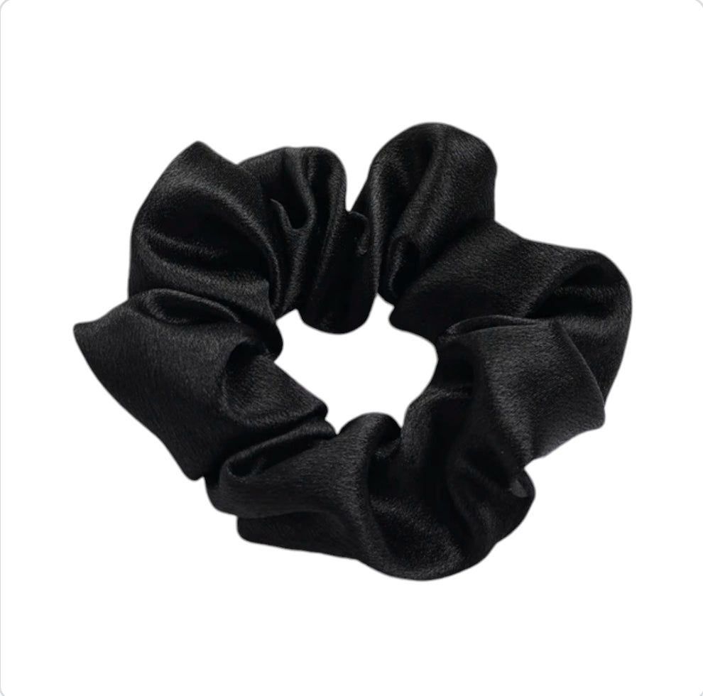 Satin Scrunchie in Black