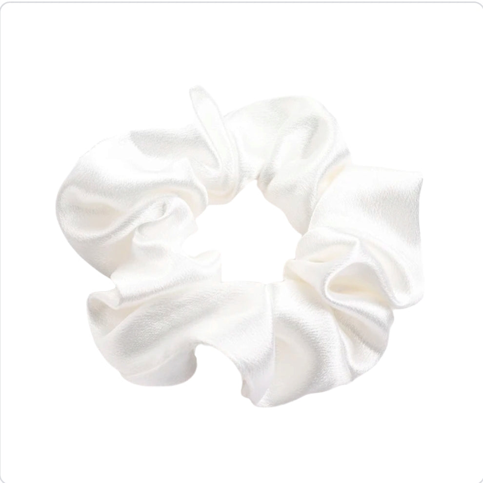 Satin Scrunchie in White