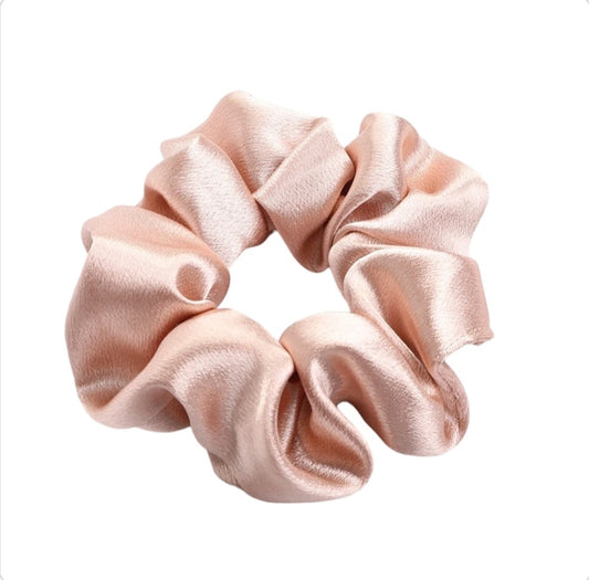 Satin Scrunchie in Beige