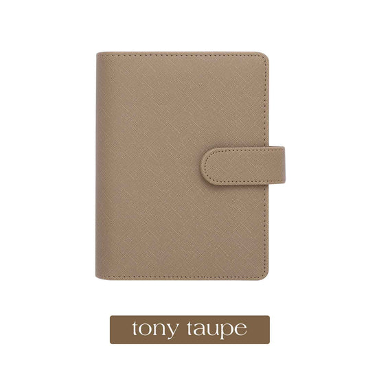 A6 Saffiano Luxe Budget Binder in Tony Taupe