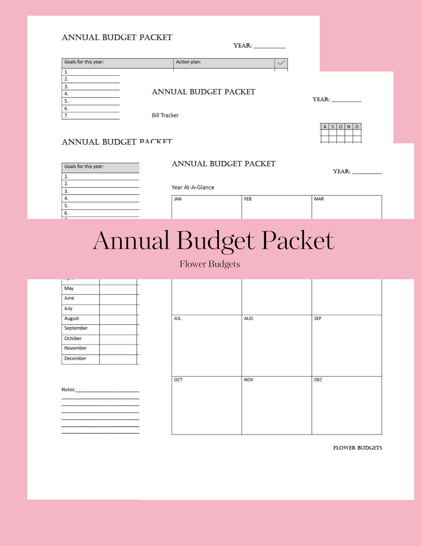 Annual Budget Printable Packet (Digital Download)