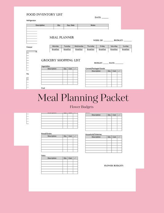 Meal Planning Printable Packet (Digital Download)