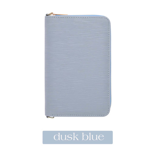 A6 Zippy Wallet in Dusk Blue