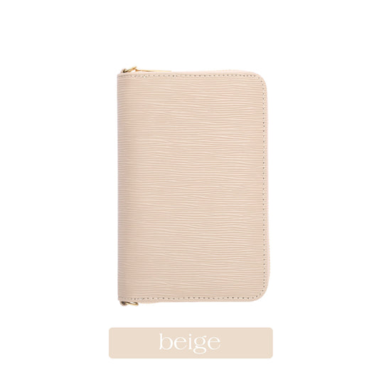 A6 Zippy Wallet in Beige