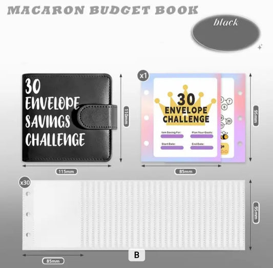 Mini 30 Envelope Savings Challenge in Black