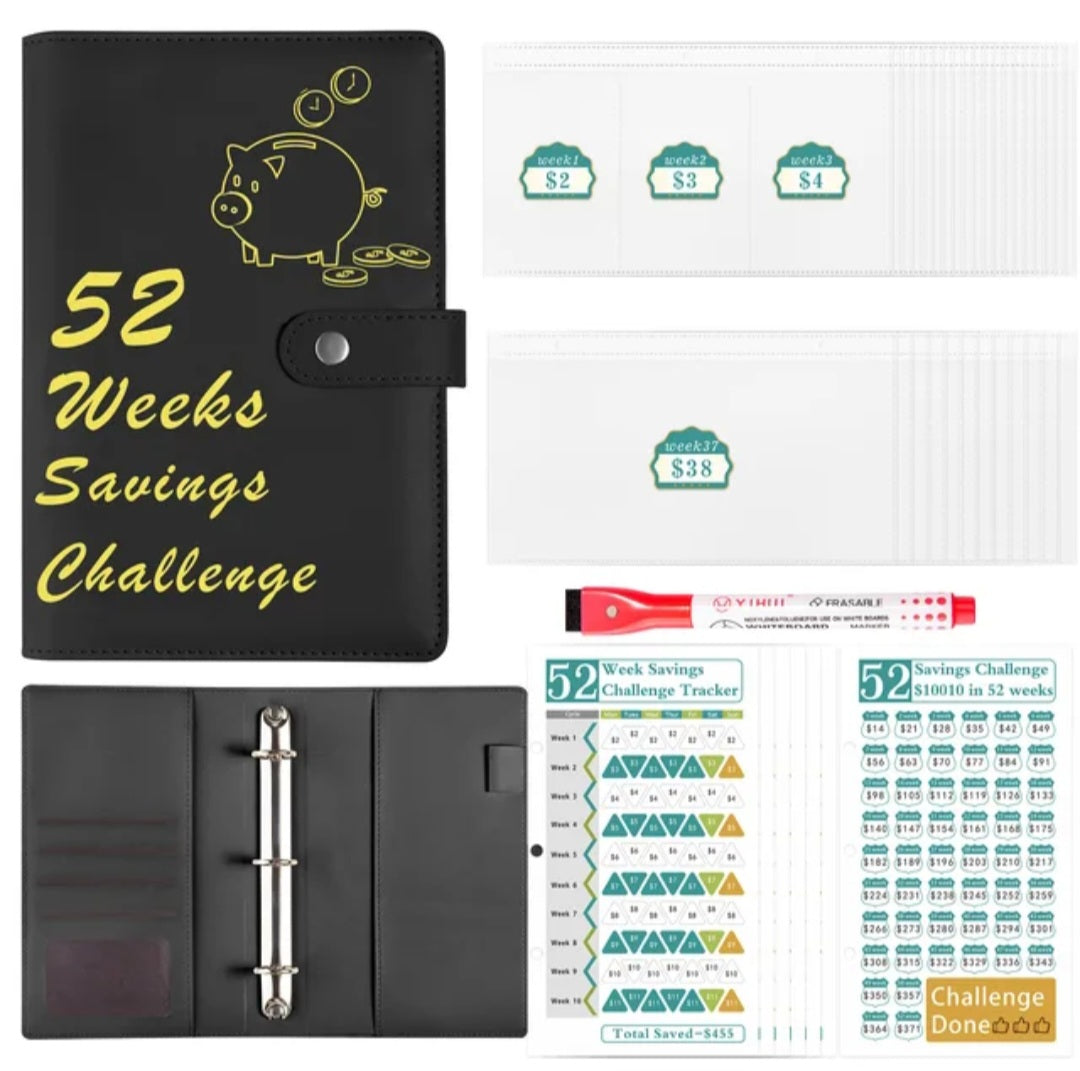 52 Weeks Savings Challenge-Black