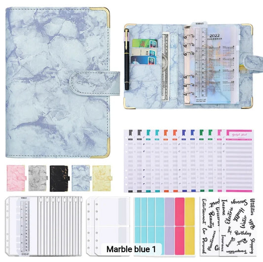 Marble A6 Budget Binder Set-Blue