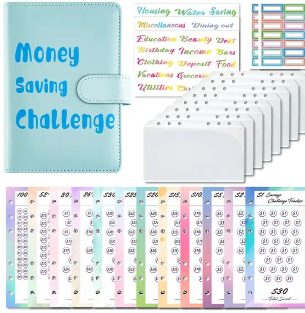 Money Saving Challenge in Blue