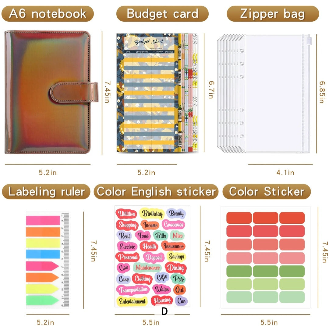 Holographic Budget Binder Set-Copper