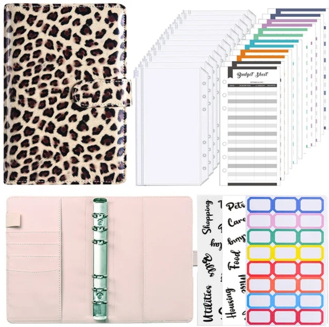 Leopard Budget Binder Set-Cream