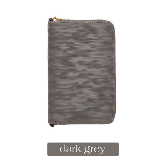 A6 Zippy Wallet in Dark Grey