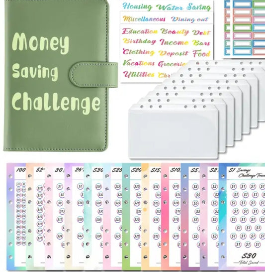 Money Saving Challenge in Dark Green