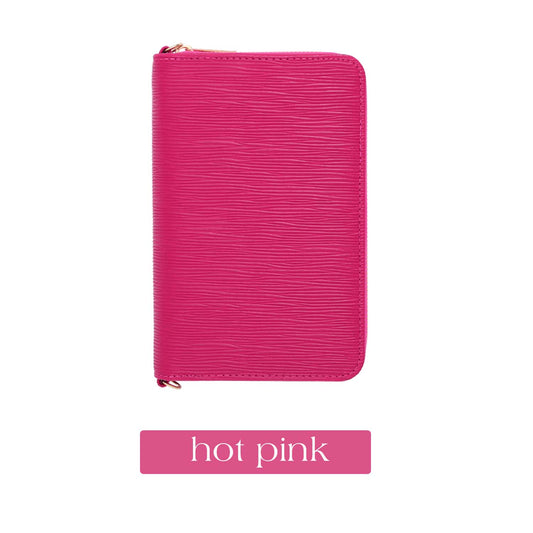 A6 Zippy Wallet in Hot Pink