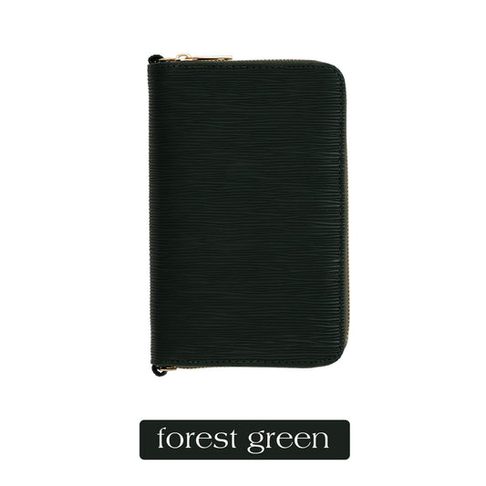 A6 Zippy Wallet in Forest Green