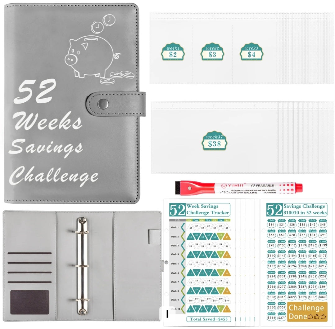 52 Weeks Savings Challenge-Grey