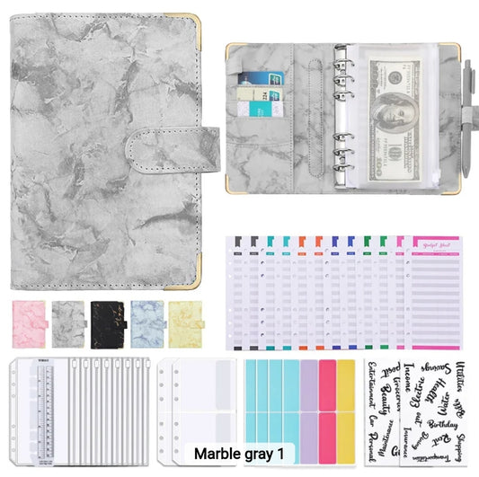 Marble A6 Budget Binder Set-Grey