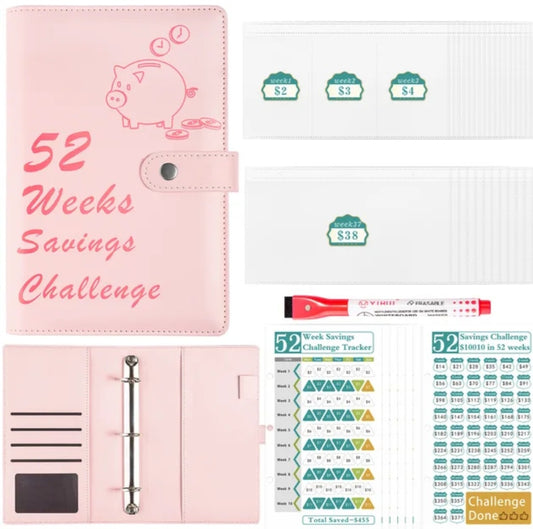 52 Weeks Savings Challenge-Light Pink