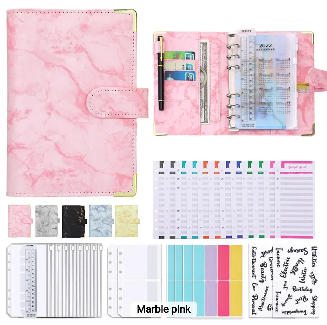 Marble A6 Budget Binder Set-Pink