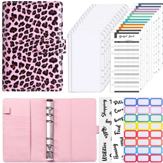 Leopard Budget Binder Set-Pink