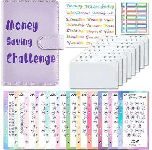 Money Saving Challenge in Purple