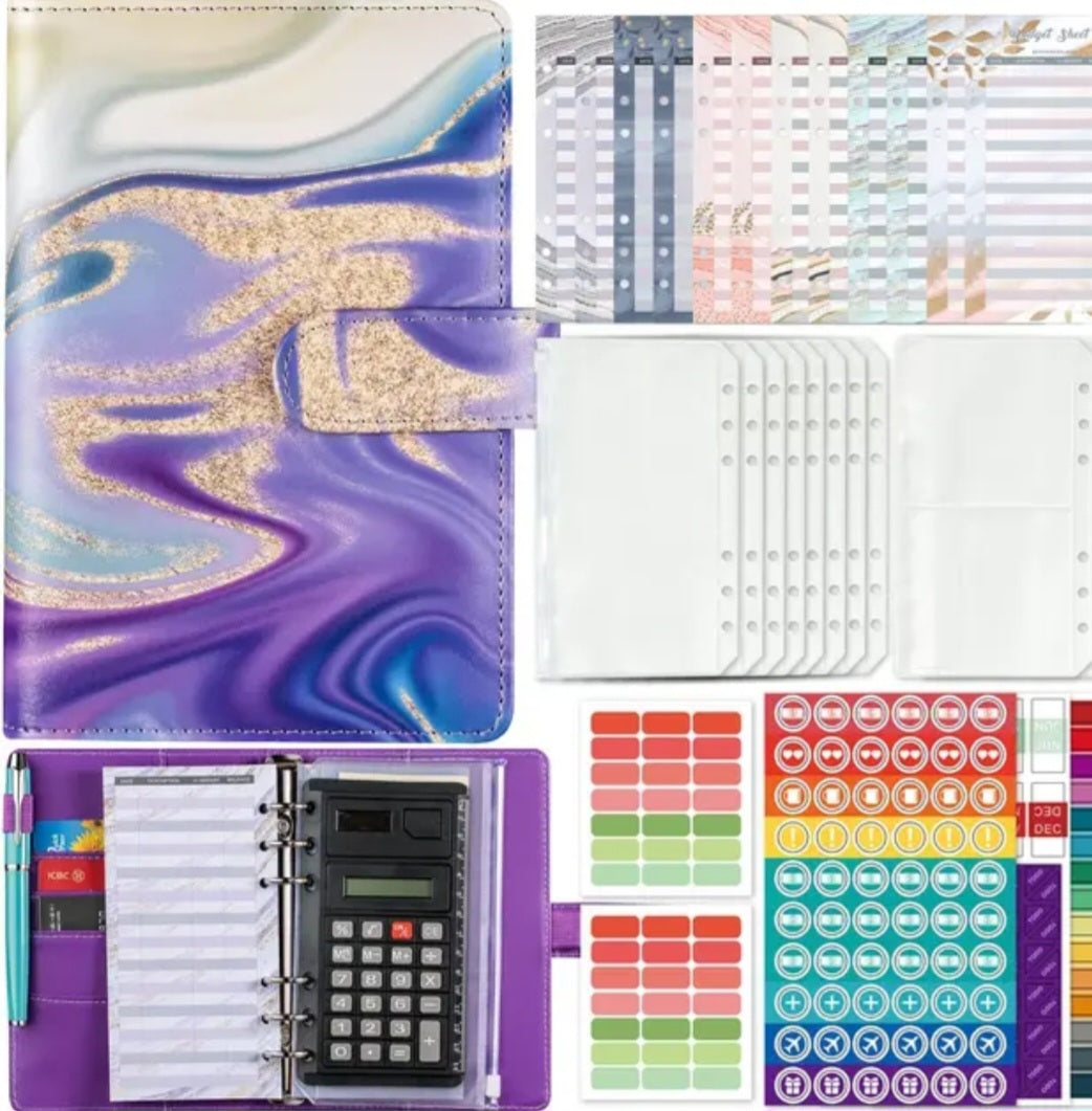 Swirl A6 Budget Binder Set-Purple