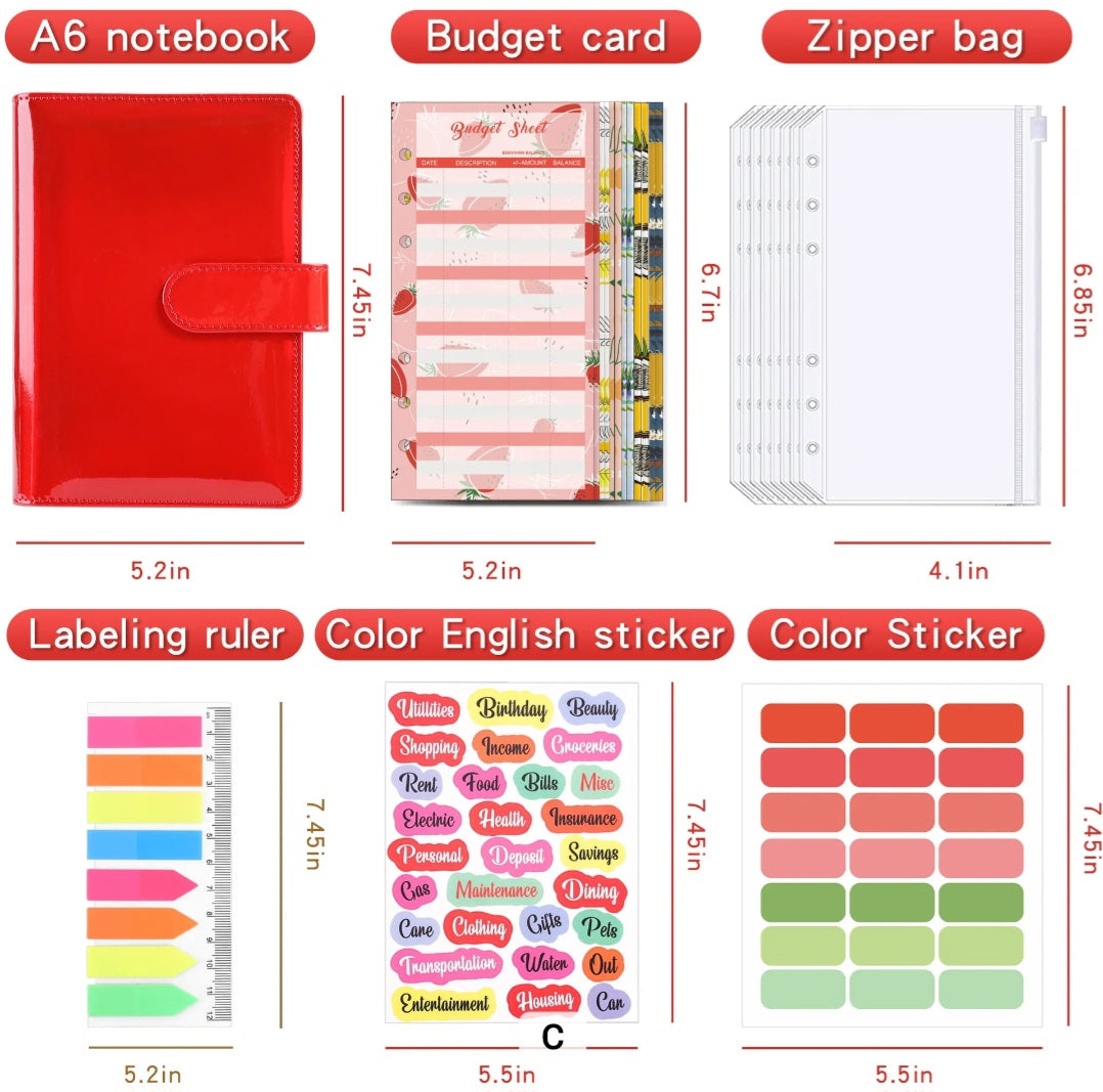 Holographic Budget Binder Set-Red