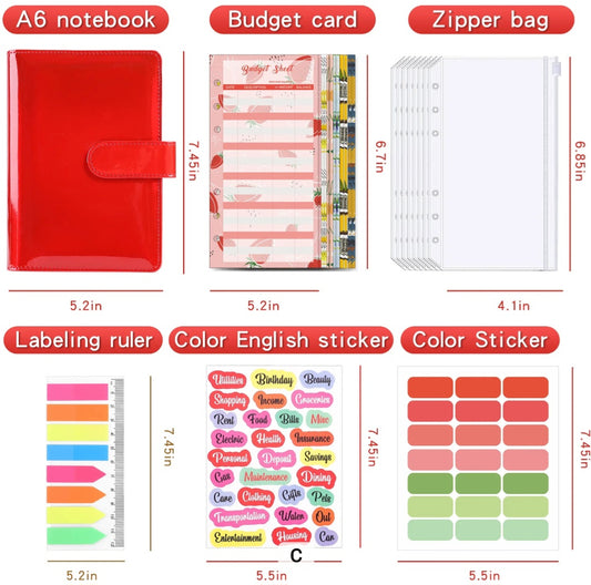 Holographic Budget Binder Set-Red