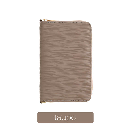 A6 Zippy Wallet in Taupe