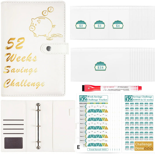 52 Weeks Savings Challenge-White