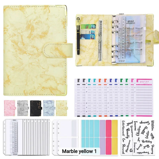 Marble A6 Budget Binder Set-Yellow